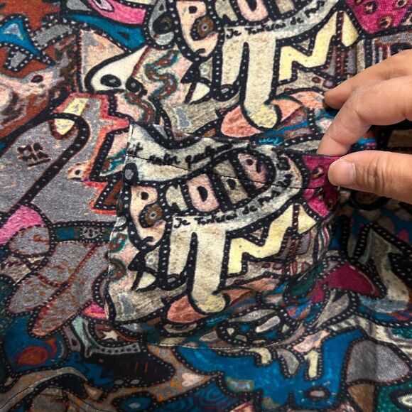 Parsley & Sage Swing Pocket Top 3/4 Sleeve Womens 2X Colorful Art Lagenlook Boho - Picture 6 of 8